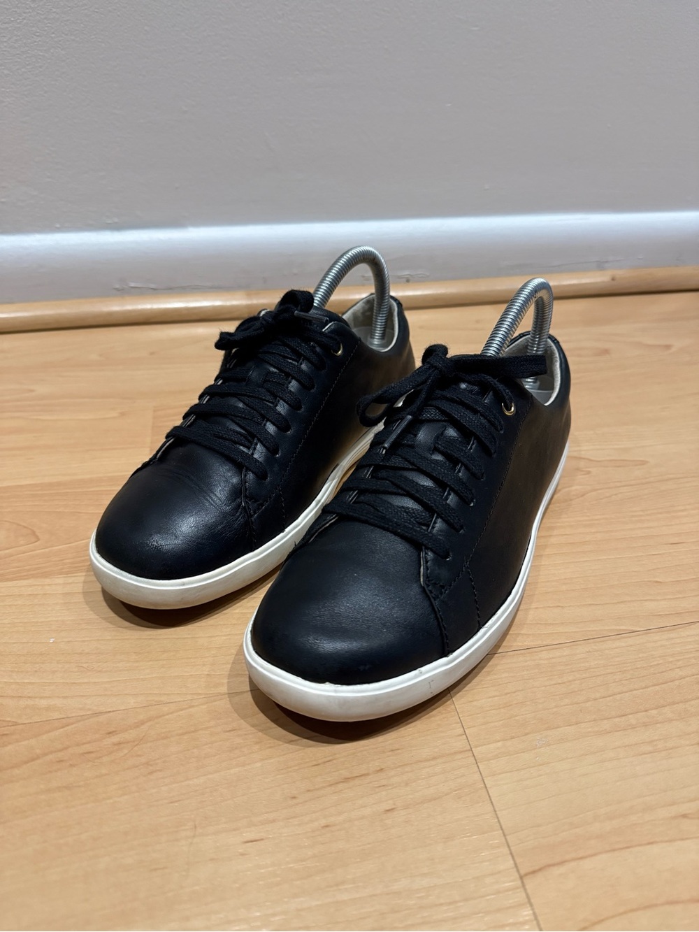 Cole Haan Women’s Black Low-Top Leather Sneakers - Casual Lace-Up